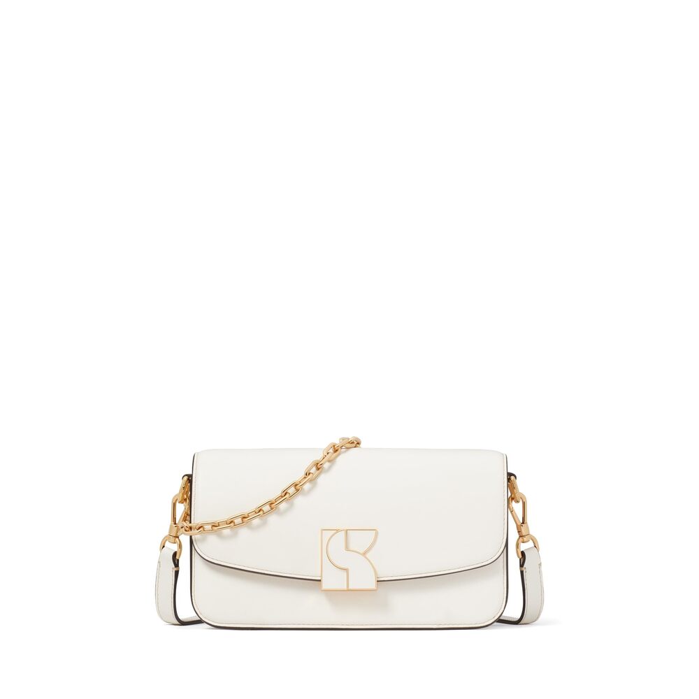 6159 Dakota Smooth Leather Small Crossbody, Cream